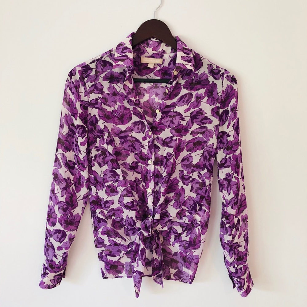 Banana Republic Floral Tie-Front Blouse